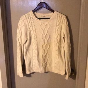 Gap white cable crew neck sweater